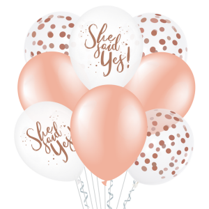 Balony na Wieczór Panieński - Zestaw balonów lateksowych 12" "She Said Yes"