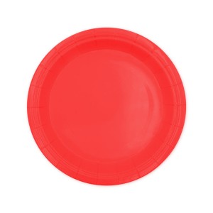 Talerzyki jednokolorowe - Czerwone talerzyki papierowe / 18 cm