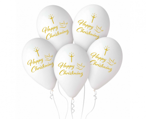 Balony na Chrzest Święty - Balony lateksowe 13" Happy Christening / GS120/HC