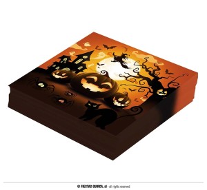 Serwetki papierowe z nadrukiem - Serwetki Dyniowe Halloween / 33x33 cm