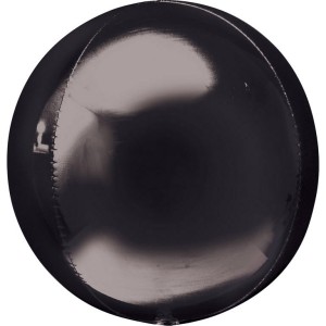 Balony foliowe kule Orbz - Balon foliowy Orbz - Kula czarna (niezapakowany) / 38x40 cm