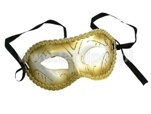 Maski Weneckie - Złota maska karnawałowa