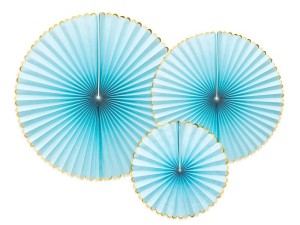 Rozety dekoracyjne - Rozety dekoracyjne, błękitne / średnica 23,32 i 40 cm