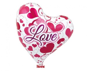 Balony foliowe mini kształty 4" - Balon Ibrex Hel, serce Sweet 14" "Love"