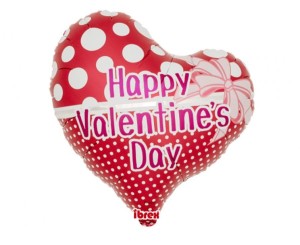 Balony foliowe mini kształty 4" - Balon Ibrex Hel Serce Jelly 14" "Happy Valentine Day