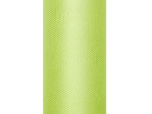 Tiule dekoracyjne 15 cm - Tiul gładki jasny zielony / 0,15x9m