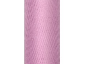 Tiule dekoracyjne 15 cm - Tiul gładki pudrowy róż / 0,15x9m