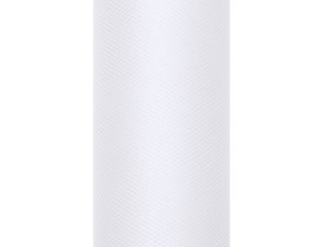 Tiule dekoracyjne 30 cm - Tiul gładki biały / 0,3x9m