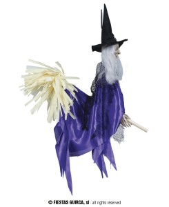 Dekoracje na Halloween Straszydła - Dekoracja Czarownica na miotle / 60 cm